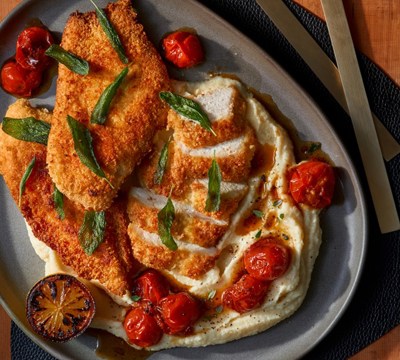Keto Parmesan Crusted Chicken & Cauliflower Mash